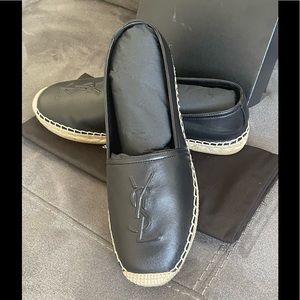 YSL Leather Espadrille Flats 38.5